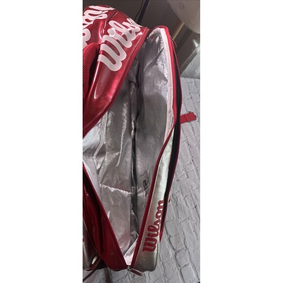 Wilson Pro Tour Thermo Guard Tennis Racquet Bag Red K Factor Backpack 12 Racket - Picture 11 of 12
